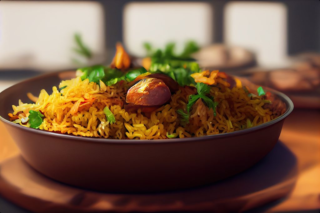 cook biryani food